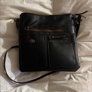 Black Crossbody Organizer Bag for Men